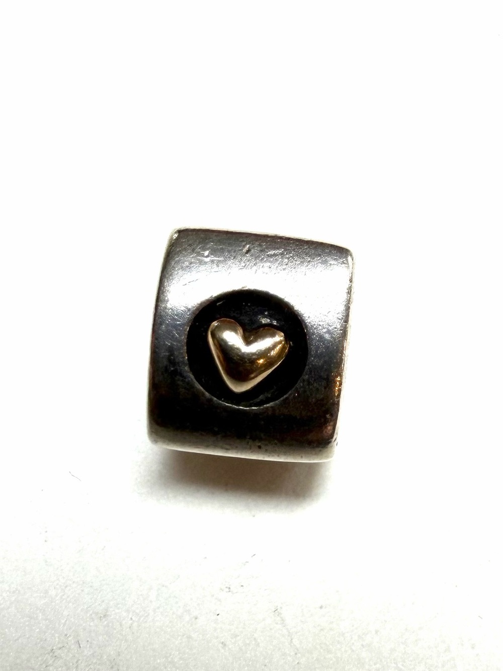 Pandora Two-Tone Heart Charm - Silver and Gold Accent